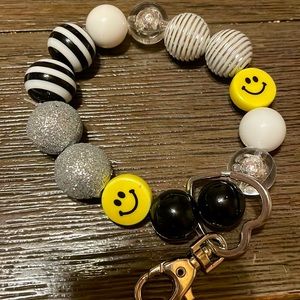 New Smiley Face handmade Keychain Bracelet!